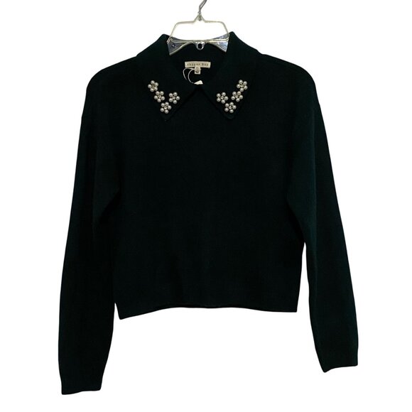 Copper Key Youth Girls Retro Sweater XL Evergreen Faux Pearls Fifties Style - Picture 1 of 4